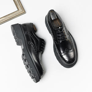 Zapatos Oxford de Hombre con Cordones, de Cuero Genuino, Punta Cuadrada, Estilo Coreano, Formales, Hechos a Mano, Antideslizantes, Transpirables y Ligeros - Product Image 5