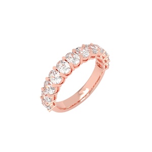 Anillo de Diamantes Ovalados Cultivados en Laboratorio, Oro Blanco y Oro Rosa de 18k, Personalizado, con Certificación IGI, Chapado en Rodio, Unisex - Product Image 5