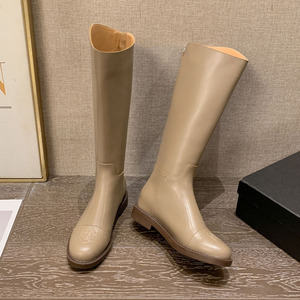 Bottes d'équitation mi-mollet pour femme automne/hiver - En cuir véritable - Avec ouverture inclinée - Hauteur réglable - Product Image 2