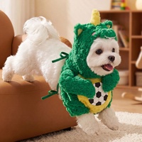 Costume de transformation amusant pour petits chiens, design dinosaure 3D, style dessin animé, chaud pour l'hiver, en polyester lavable, cosplay
