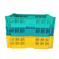 Caisse en plastique pliable empilable 600*400*220 mm pour l'agriculture, les fruits, les légumes, vente en gros, panier en plastique pliable