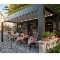 Pergola Bioclimatique Motorisée Airfun en Aluminium avec Toit Rétractable à Lames - Protection UV et Éclairage LED pour Jardin (Décorations Offertes)