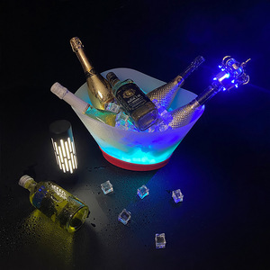 LED Illuminated Ice <b>Bucket</b> Boat Shape <b>Plastic</b> Modern Luxury Retro Party Beverage Tub for Bars KTV - Product Image 3