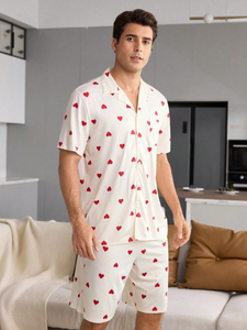 Couple Night Dress Sexy For <b>Men</b> And Women Wholesale Customized Unisex <b>Pajamas</b> <b>Set</b> Summer Tops <b>Shorts</b> Sleepwear Supplier - Product Image 4