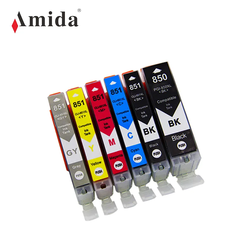 Amida Ink Cartridge Compatible 850/851 for PIXMA ip7280/MG5480/IX6880/MG5680/ MG6680MG6380 /MG7180/MG7580 Printers