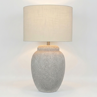 Lampes de table en céramique gris industriel avec abat-jour blanc et interrupteur pour salon, chambre, bureau, entrée, tables de nuit