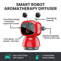 Robot diffuseur automatique intelligent à capteur pour grille d'aération, aromathérapie 100 ml, parfum longue durée 90 jours, décor LED, désodorisant de voiture en plastique