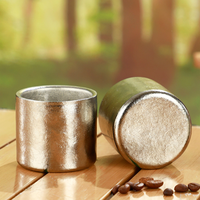 Tasse à double paroi en titane pur 100 ml, mini tasse à thé et café en cristal pour la maison et l'extérieur