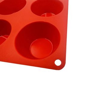 Stampo per muffin in silicone rosso, 6 cavità, antiaderente, per cupcake e torte - Product Image 3