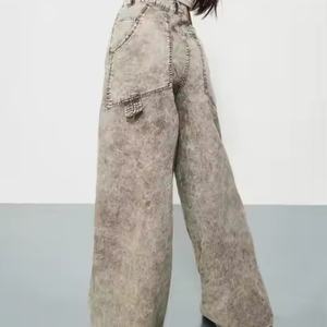 Jean Baggy Nouvelle Collection à Prix Bas, 100% Coton, Style Vintage Streetwear, Coupe Oversize, Délavé à l'Acide, Taille Basse - Product Image 2