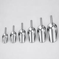 Pelle à glace en acier inoxydable personnalisée en usine, 8-16 pouces, qualité alimentaire, fond rond, pelle de bar manuelle, contrôle qualité, vente en gros