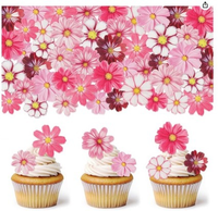 Papier de riz comestible à fleurs roses pour la décoration de gâteaux, mélange de fleurs de cerisier Sakura roses pour les décorations de cupcakes