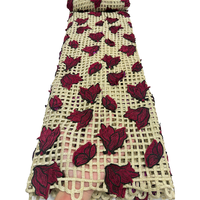 Tissu en dentelle guipure de haute qualité NI.AI, tissu en dentelle cordée 3D avec appliques nigérianes pour fêtes et mariages