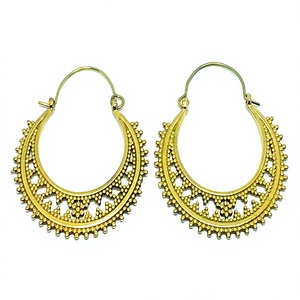 Nickle Free Bohemian Jewelry Tribal <b>Women</b> <b>Earring</b> Brass <b>Hoop</b> <b>Earring</b> - Product Image 1