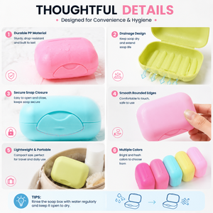 Boîte à Savon Carrée Portable en PP, Étui de Voyage Scellé pour Savon, Idéal pour la <span class=keywords><strong>Douche</strong></span> et la Salle de Bain à Domicile - Product Image 5