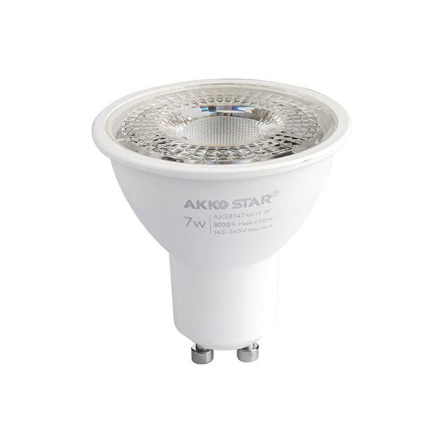 AKKOSTAR 7W LED Spot Light Lamp Cup 6500K Color Temperature IP33 Rated 60 Beam Angle 70 Lm/W