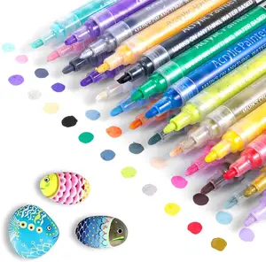 Flysea — ensemble de stylos de peinture acrylique 28 couleurs, jeu de marqueurs écologiques pour dessins sur verre, papier et bois