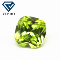 3x3mm-12x12mm coussin carré vert pomme foncé zircone cubique pierres précieuses en vrac coussin synthétique pierre de zircone CZ coupe princesse