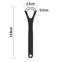 Raspador de lengua de acero inoxidable negro Cuidado bucal Limpieza Herramientas de higiene Limpieza de lengua Raspador de mal aliento
