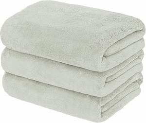 [.co.jp Exclusive] Ensemble de 3 serviettes de bain en microfibre LEC Gekiochi-kun (gris) Texture douce Fibres ultra-fines / Haute absorption / - Product Image 1