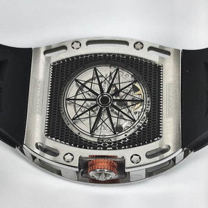 mige Men's Luxury Mechanical <b>Watch</b> Stainless Steel <b>Case</b> Orange Silicone Band Tourbillon Movement 43mm Dial Automatic - Product Image 5