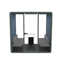 Cabine de réunion insonorisée en acier durable, cabine de bureau acoustique pour 2 à 4 personnes avec mobilier personnalisable