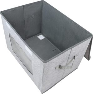 Modern Dustproof Stackable Fabric Closet <b>Storage</b> Bins with Lids for Shelves 4 Pack Gray - Product Image 3