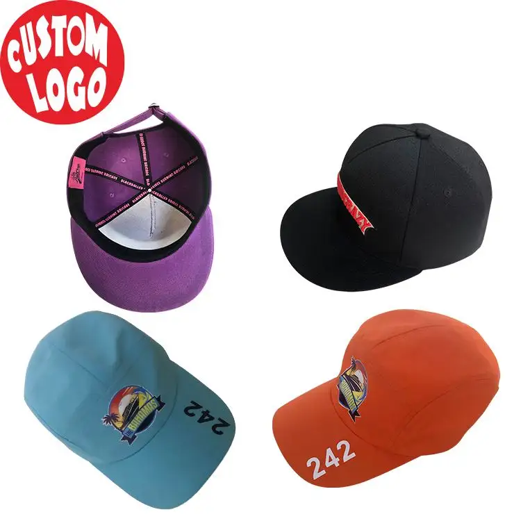 การออกแบบสิทธิบัตรที่กําหนดเองโลโก้ 6 แผงหมวกธรรมดาหมวก Trucker ว่างเปล่าสําหรับผู้ชายขี่ม่านบังแดดหมวกเบสบอลฤดูร้อน
