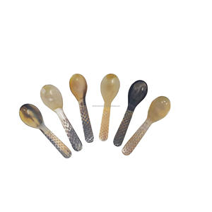 ช้อนฮอร์นที่เป็นเอกลักษณ์ด้ามยาวและสีแตรธรรมชาติสำหรับช้อนชาและช้อนกาแฟของโรงแรมและเครื่องใช้บนโต๊ะอาหาร - Product Image 5