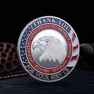 Bán buôn mềm men vàng và bạc đồng xu chúng tôi lưu niệm cựu chiến binh Mô Hình Sắt đúc 'cảm ơn bạn' cho dịch vụ của bạn - Product Image 5