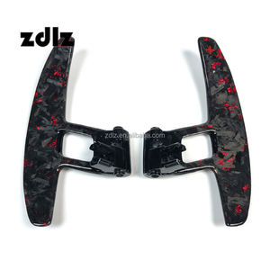 Accessoires de voiture pour Ford <span class=keywords><strong>Raptor</strong></span> F150 250 2020-2025, volant personnalisé en fibre de carbone forgée rouge avec palettes de changement de vitesse - Product Image 6