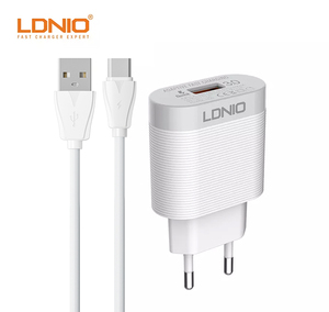 <span class=keywords><strong>Chargeur</strong></span> de voyage LDNIO A303Q, <span class=keywords><strong>chargeur</strong></span> de téléphone portable, adaptateur de <span class=keywords><strong>chargeur</strong></span> USB simple QC3.0 avec une puissance de 18W pour prise EU - Product Image 1