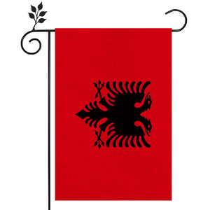 Bandera de jardín de Albania Material de lino de alta calidad para exteriores 12*18 en varios estilos para elegir - Product Image 1