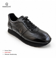 RADOLFA Baskets Homme Grande Taille en Cuir de Veau de Luxe Style Italien Minimaliste Sportif Urbain Décontracté Chaussures de Printemps
