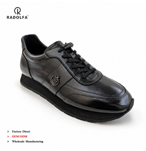 RADOLFA Zapatillas de Hombre de Cuero Vacuno de Primera Calidad, Estilo Deportivo Minimalista Italiano, Estilo Urbano Casual, Zapatos de Primavera - Product Image 1