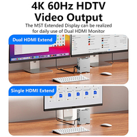 Basis Ekspansi SSD NVMe Super Cepat untuk Mac Mini M4, Hub USB-C 10Gbps, Slot HD MI 4K60Hz, Slot SD/TF4.0, Dudukan Terintegrasi