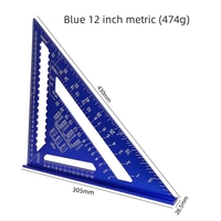 Règle d'angle 7 pouces en alliage d'aluminium Règle de mesure triangulaire impériale Boiserie Carré Triangle Rapporteur d'angle Mesure