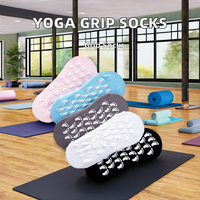 Chaussettes de yoga à cinq doigts pour femmes Betop Premium 80% coton peigné - Chaussettes de Pilates respirantes antidérapantes à cinq doigts avec coussinets