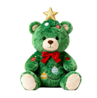 Ours en peluche de Noël, jouet en peluche, animal en polyester vert 20 cm, logo personnalisé, mascotte d'entreprise, cadeau de fête
