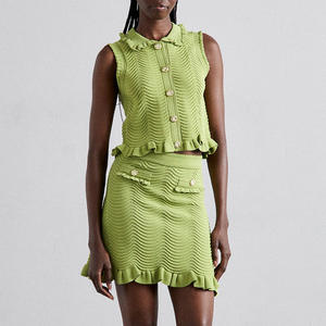 คอ<span class=keywords><strong>ล</strong></span>เลคชั่นสตรีทแวร์ฤดูร้อน2026กระโปรงถักมิ<span class=keywords><strong>น</strong></span>ิระบายแข<span class=keywords><strong>น</strong></span>กุดมีระบายชุด2ชิ้นกระดุมบูติก - Product Image 3