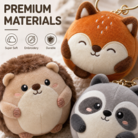 Porte-clés en peluche personnalisé en forme d'animal de la forêt, jouet doux, fabricant en gros, conception sur mesure, usine de jouets en peluche, OEM ODM