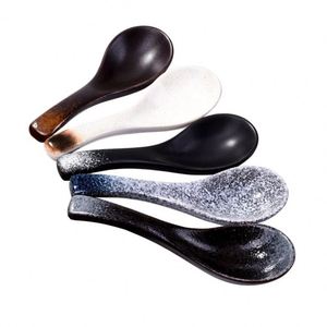 Wholesale Japanese Ramen Soup <b>Spoons</b> Porcelain Eco-Friendly Asian Restaurant Serving <b>Spoons</b> for Udon Pho Rice Noodles - Product Image 1