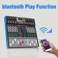 GAX-ET8 professionnel 8 canaux BT Audio mélangeur USB haute basse Console de mixage MP3 karaoké amplificateur DJ équipement