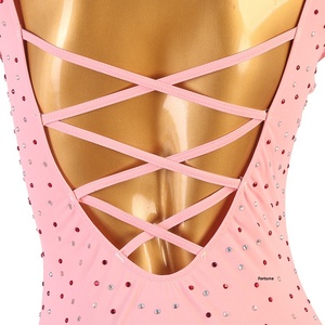 Q238 Pink Women's Modern <strong>Ballroom</strong> <strong>Dance</strong> Big Swing <strong>Dress</strong> Diamonds Waltz Performance Competition <strong>Dress</strong> 100% Polyester YZR Brand - Product Image 4