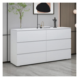 Wooden Morden <strong>White</strong> Organizer <strong>Corner</strong> Furniture Living Room House Bedroom Storage 6 Chest Drawer <strong>Cabinet</strong> - Product Image 1