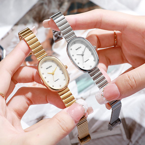 Reloj <span class=keywords><strong>de</strong></span> Moda Transfronterizo, Superventas, Combinable con Todo, Elegante para Mujer, Correa <span class=keywords><strong>de</strong></span> Acero Inoxidable, Forma Ovalada, Movimiento <span class=keywords><strong>de</strong></span> Cuarzo, Múltiples Husos Horarios - Product Image 2