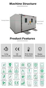 CZ-V-WIR-24 công suất lớn đi bộ trong khí hậu nhiệt độ độ ẩm ổn định thử nghiệm chambers/phòng - Product Image 4