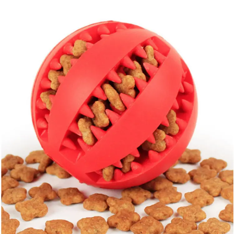 Wholesale 2021 hot sale custom TPR durable pets food leaker dog balls chew toys for dogs
