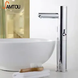 SAMTOU induction faucet automatic sensor touchless bathroom sink faucet bathroom sink sensor water tap hot and cold water mixer