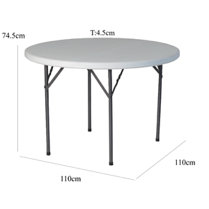 Vente en gros plastique HDPE durable Dia110 * 74.5cm/<span class=keywords><strong>43</strong></span> "Table ronde pliante pour salle à manger intérieure extérieure Camping Banquet Événements - Product Image 3